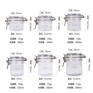 sealed jars of different sizes